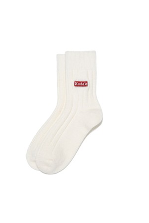 로고 울 양말 IVORY