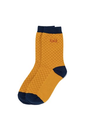 컬러 블록 와플 양말 YELLOW
