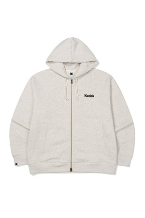 로고 기모 후드 집업 M.GREY