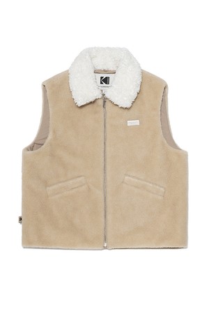 에센셜 카라 플리스 퀼팅 베스트 우먼 BEIGE