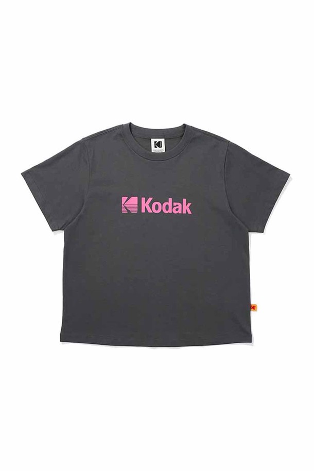 KODAK - 반소매 티셔츠 - 빅로고 아스킨 반팔 티셔츠 우먼 DARK GREY