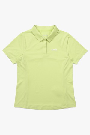 퍼포먼스 메쉬 반팔 카라티 우먼 LIME_GREEN-a