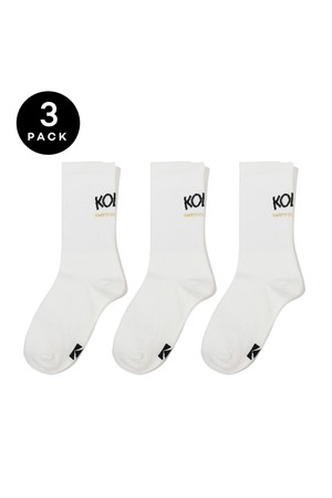 백 스몰로고 크루 삭스 3PC WHITE