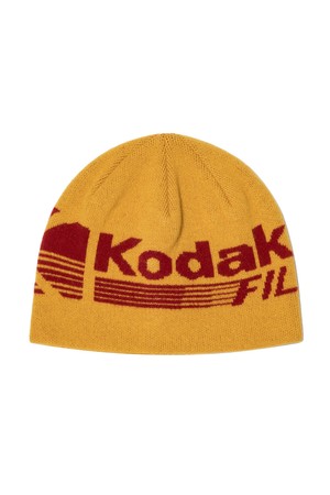 로고 편직 비니 YELLOW