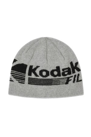 로고 편직 비니 GREY