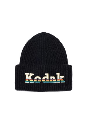 레인보우 울혼방 비니 BLACK