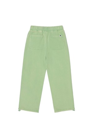 레인보우 세미오버핏 스노우워싱 기모 스트링 조거 팬츠 GREEN