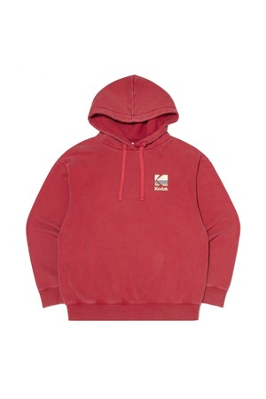 레인보우 세미오버핏 스노우워싱 기모 후드 PINK