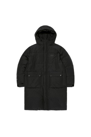 에센셜 롱 스탠넥 다운 자켓 BLACK