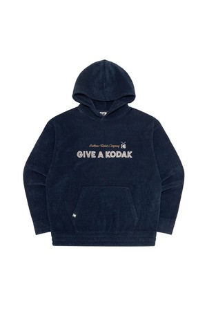 레터링 플리스 후드티셔츠 NAVY