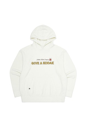 레터링 플리스 후드티셔츠 IVORY