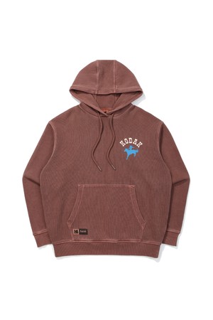 씨너리 그래픽 피그먼트다잉 후드티셔츠 BROWN