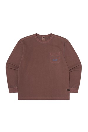 씨너리 그래픽 피그먼트다잉 긴팔티셔츠 BROWN