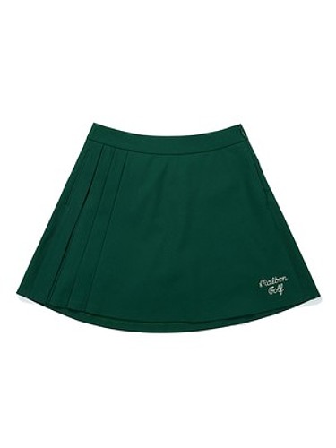 부분플리츠 레터링 스커트 GREEN (WOMAN)-a