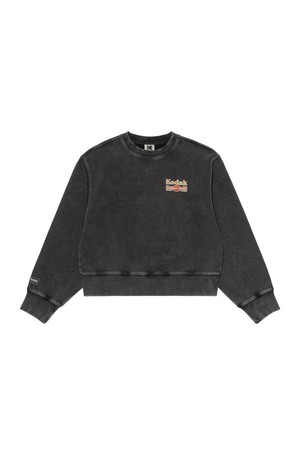 레시피 스노우워싱 맨투맨 우먼 BLACK