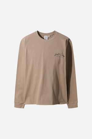 캠핑토끼 그래픽 긴팔 티셔츠 (TAN)