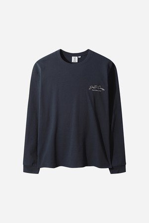 캠핑토끼 그래픽 긴팔 티셔츠 (NAVY)