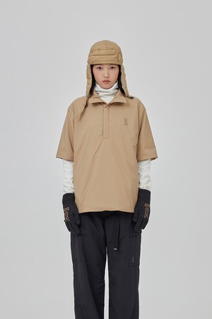 알파패딩 반팔 아노락 - TAN