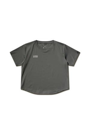 W) 루센(LUTSEN) 경량 세미크롭 반팔티셔츠 CHARCOAL