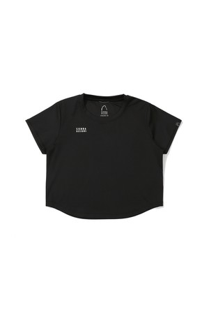 W) 루센(LUTSEN) 경량 세미크롭 반팔티셔츠 BLACK