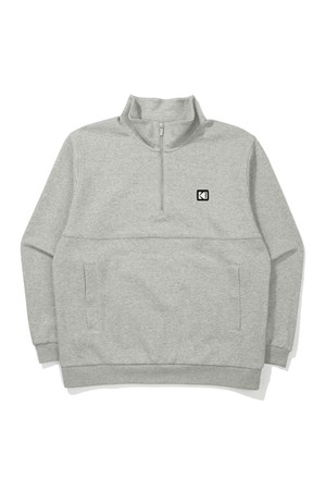 메쉬 텍스쳐 반집업 맨투맨 M.GREY