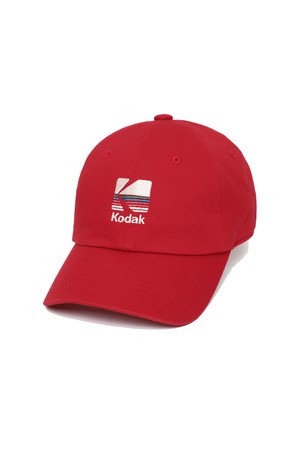 레인보우 자수 볼캡 RED