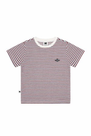 레인보우 스트라이프 반팔티셔츠 우먼 RED