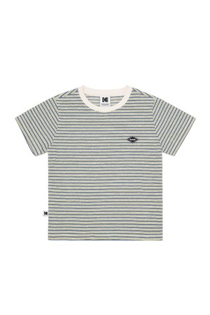 레인보우 스트라이프 반팔티셔츠 우먼 YELLOW