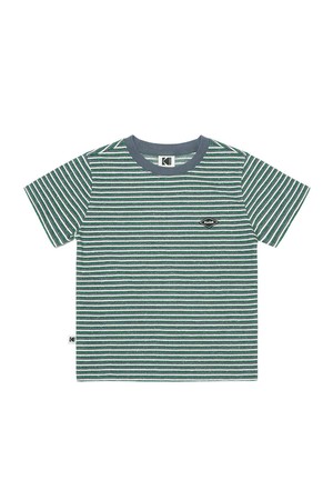 레인보우 스트라이프 반팔티셔츠 우먼 GREEN