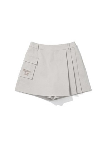 아웃 포켓 플리츠 스코트 LIGHT BEIGE (WOMAN)-a