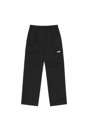 IOS400 레귤러핏 테이퍼드 팬츠 BLACK