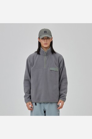 캠프 플리스 하프집업 아노락(GREY)
