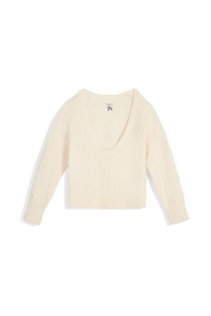 [WOMENS COLLECTION] 가브리엘 케이블니트 스웨터 IVORY (WOMAN)_IVORY-a