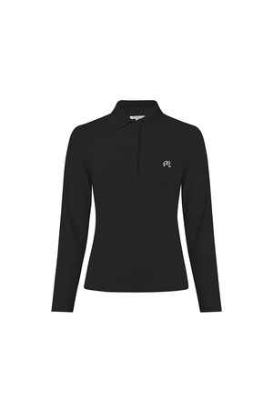[WOMENS COLLECTION] 비너스 롱 슬리브 폴로티셔츠 BLACK (WOMAN)_BLACK-a