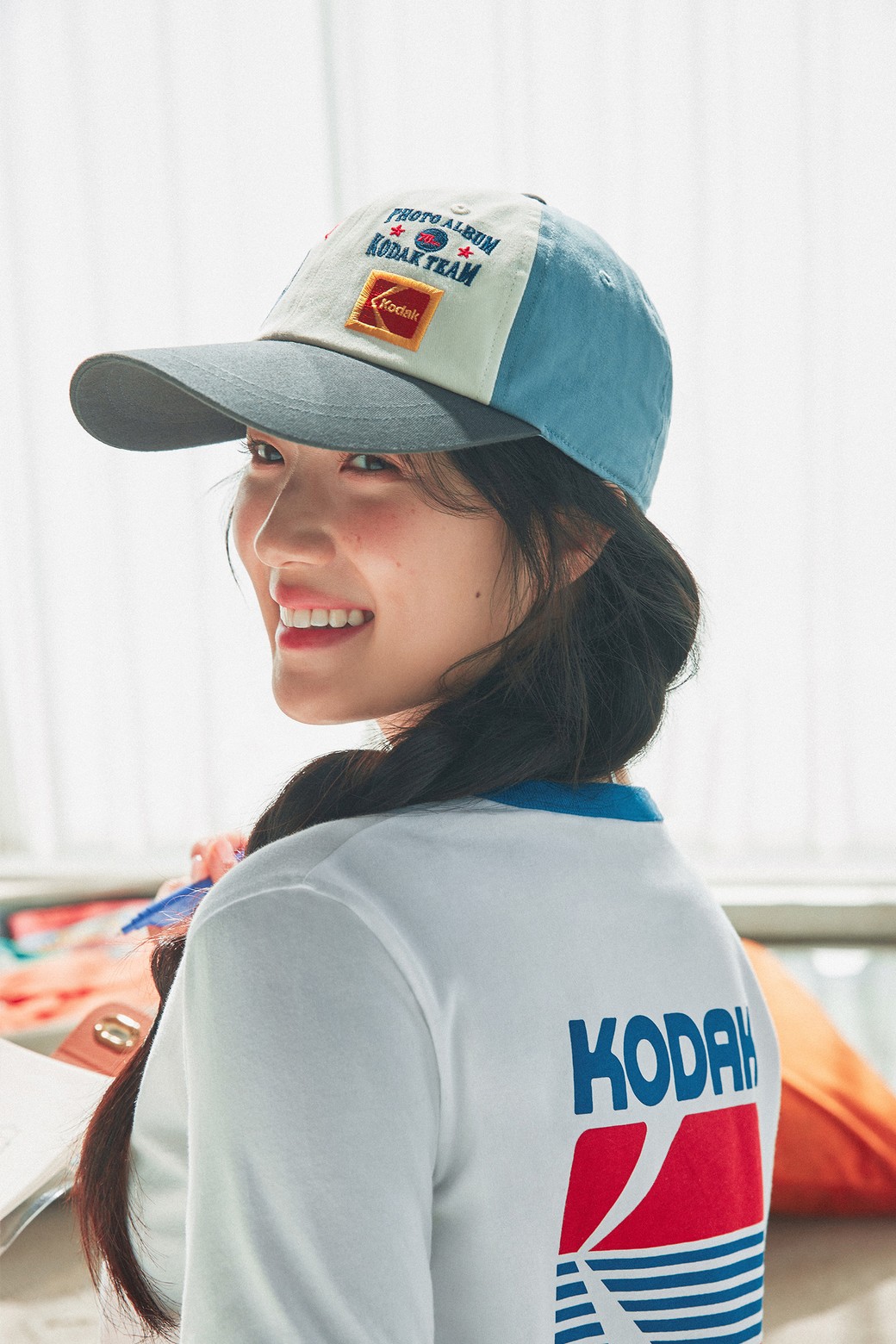 KODAK - 반소매 티셔츠 - 브리즈팝 그래픽 링거 반팔 티셔츠 우먼 WHITE