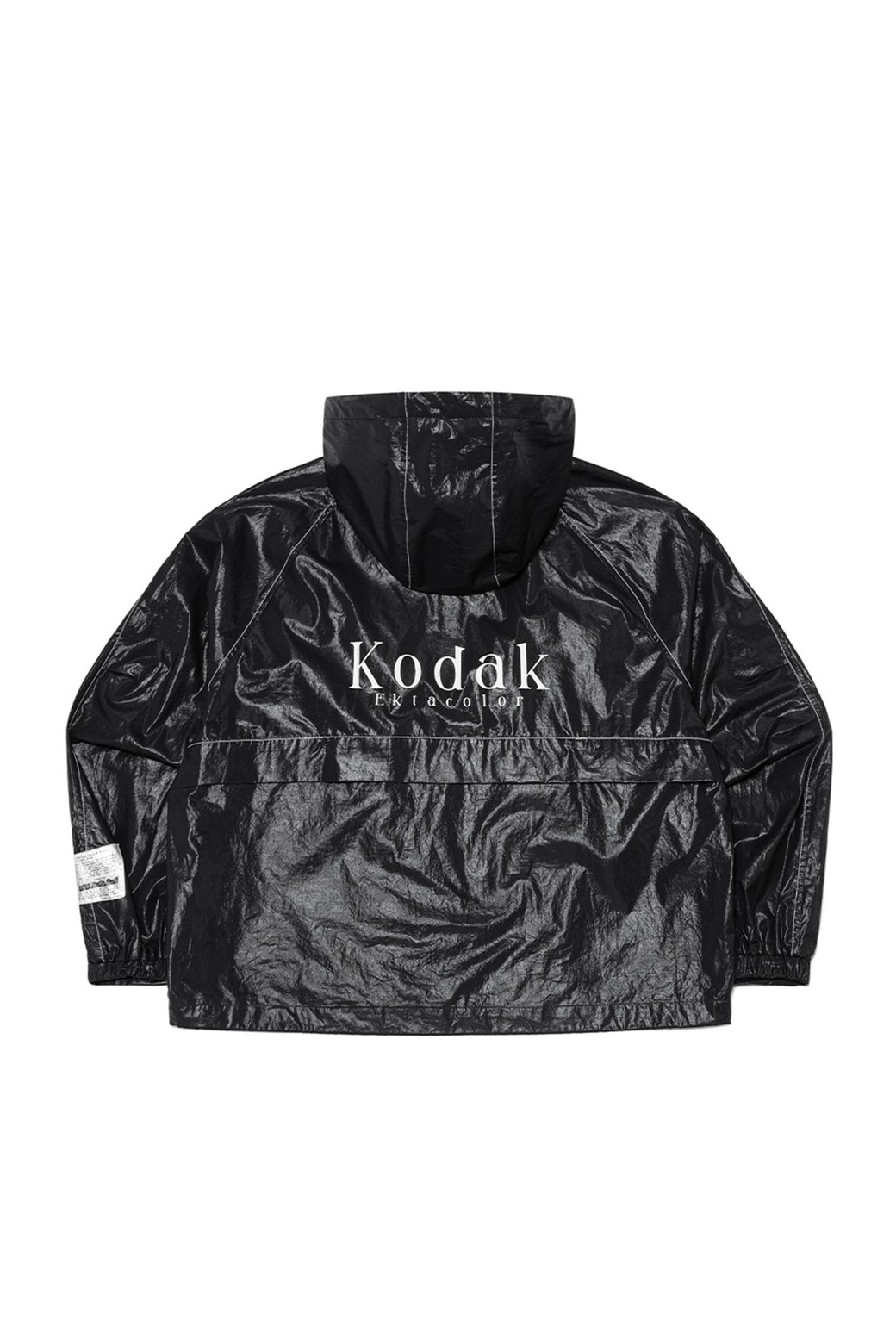 KODAK - 바람막이/아노락 - 메일러 포켓 유광 후드 자켓 우먼 BLACK