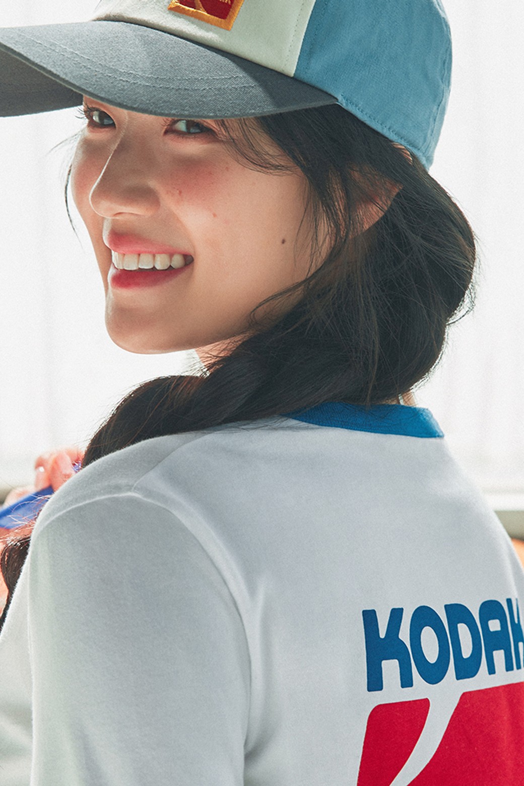 KODAK - 반소매 티셔츠 - 브리즈팝 그래픽 링거 반팔 티셔츠 우먼 WHITE