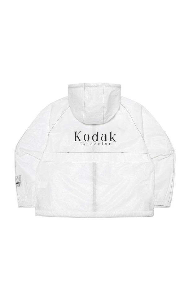 KODAK - 바람막이/아노락 - 메일러 포켓 유광 후드 자켓 우먼 IVORY