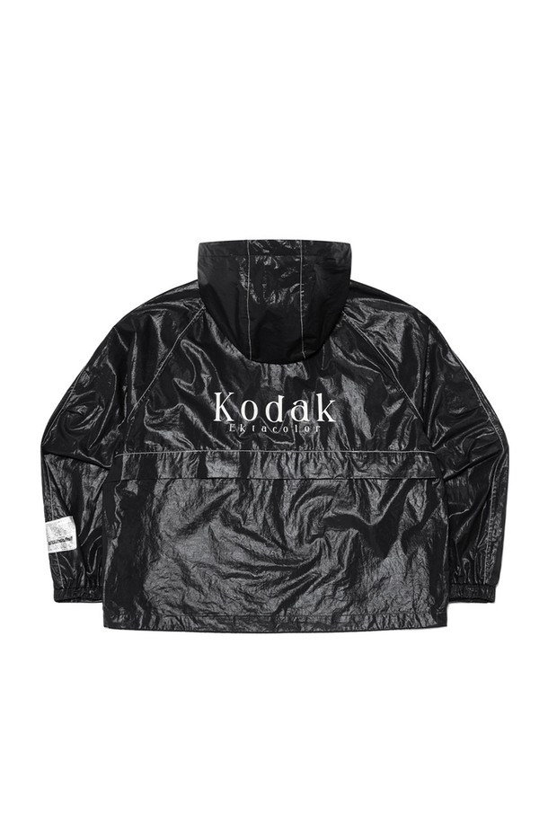 KODAK - 바람막이/아노락 - 메일러 포켓 유광 후드 자켓 우먼 BLACK