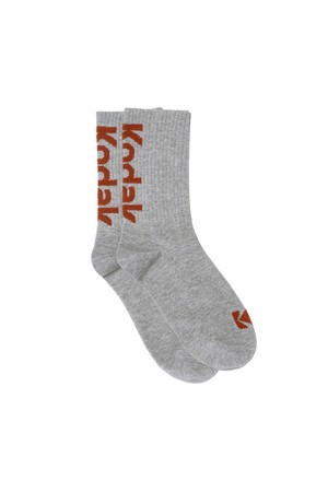 레터링 컬러 크루 삭스 GREY