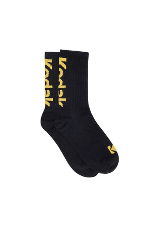 레터링 컬러 크루 삭스 BLACK