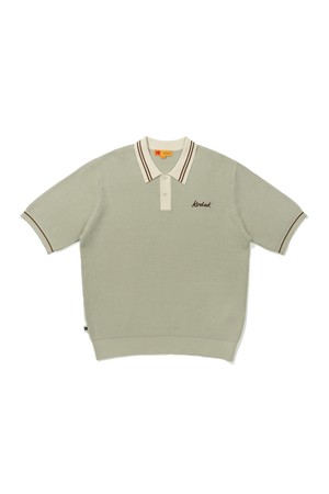 배색 포인트 카라 니트 IVORY