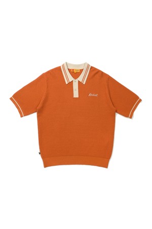 배색 포인트 카라 니트 ORANGE