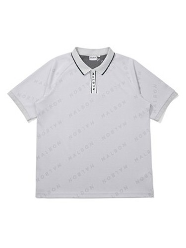 말본 자카드 폴로 티셔츠 LIGHT GRAY (MAN)-a