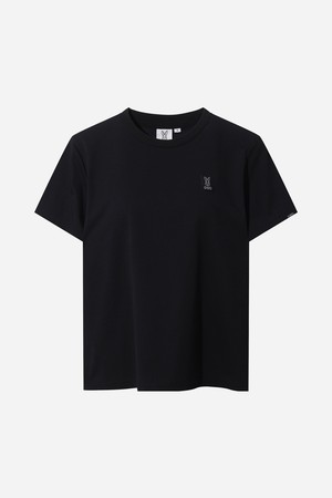 소로나 베이직 라운드 숏 티셔츠 여자(BLACK)