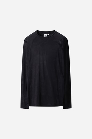 자카드 메쉬 롱 티셔츠(BLACK)
