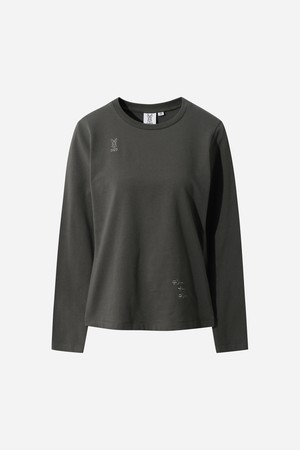 베이직 긴팔 티셔츠 여자(D.CHARCOAL GREY)