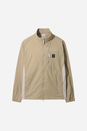 스탠넥 홑겹 배색 자켓(TAN)