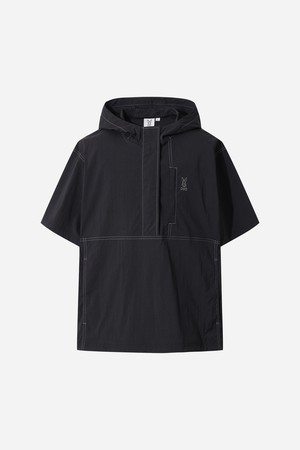 아이스클래쉬 반팔 후드 아노락(BLACK)