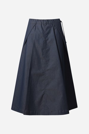 워크 A라인 롱 스커트 여자(DARK INDIGO)